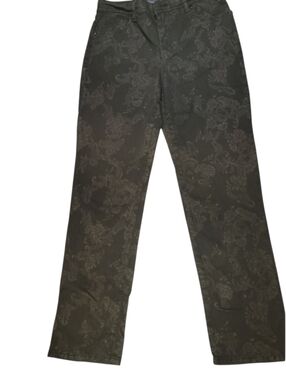 Women's Charter Club Black Denim Floral Print Straight Leg Jeans Size 10